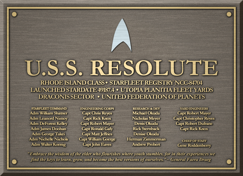Starfleet Dedication Plaque - Copyright 2002 Robert Siwiak - robert@siwiak.com