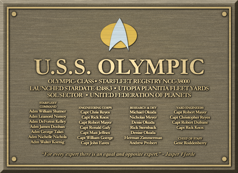 USS Olympic Dedication Plaque