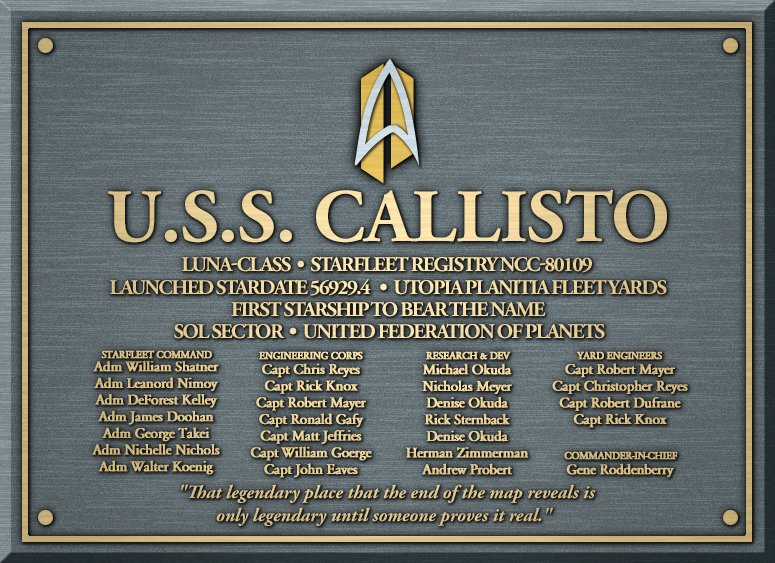 USS Callisto Dedication Plaque